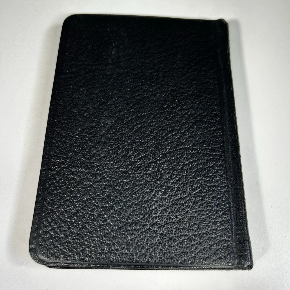 1950's New Testament Red Letter Edition Black Leather Pocket Bible Vintage